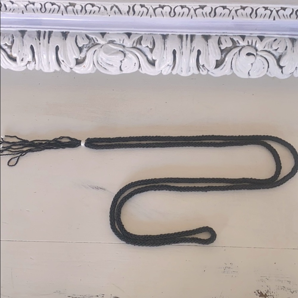 Vintage black beaded necklace / belt